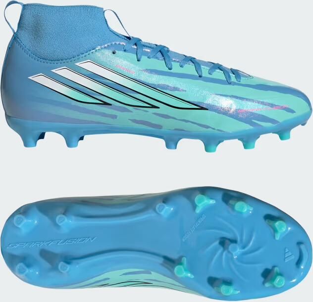 Adidas F50 Sparkfusion League Mid Cut Firm Ground Artificial Grass Voetbalschoenen Kids Trinity Rod