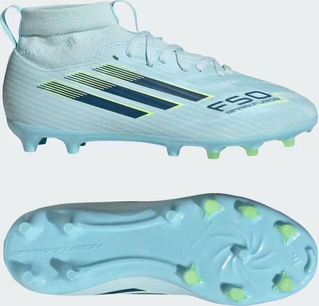 Adidas Perfor ce F50 SPARKFUSION LEAGUE Mid Cut Firm Ground Artificial Ground Voetbalschoenen Kids Kinderen Blauw - Foto 2