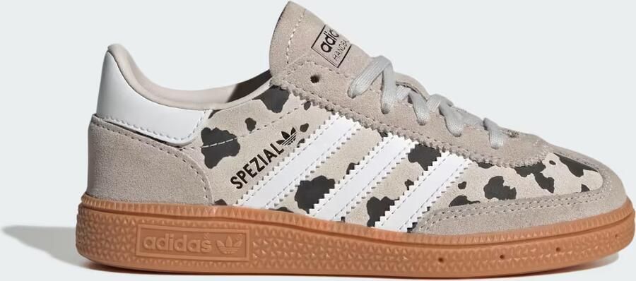 Adidas Originals Handbal Spezial suède sneakers met koeienprint grijs wit - Foto 4