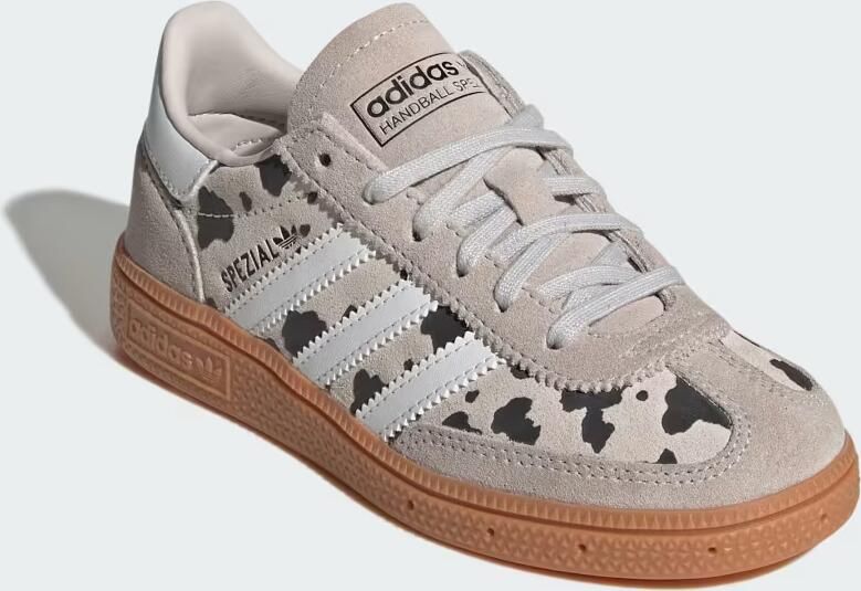 Adidas Originals Handbal Spezial suède sneakers met koeienprint grijs wit - Foto 8
