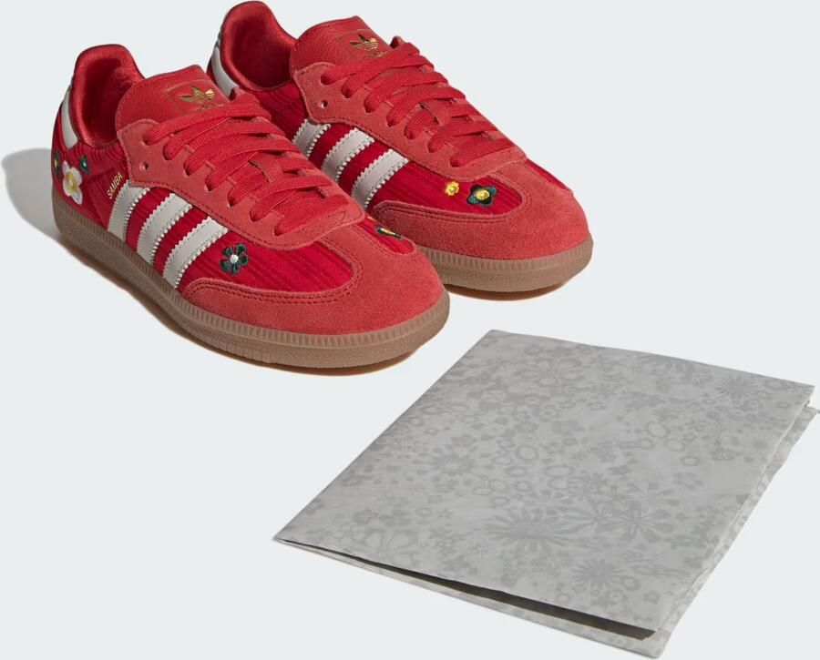ADIDAS ORIGINALS Sneakers laag 'SAMBA' pasteelgeel donkergroen rood offwhite - Foto 4