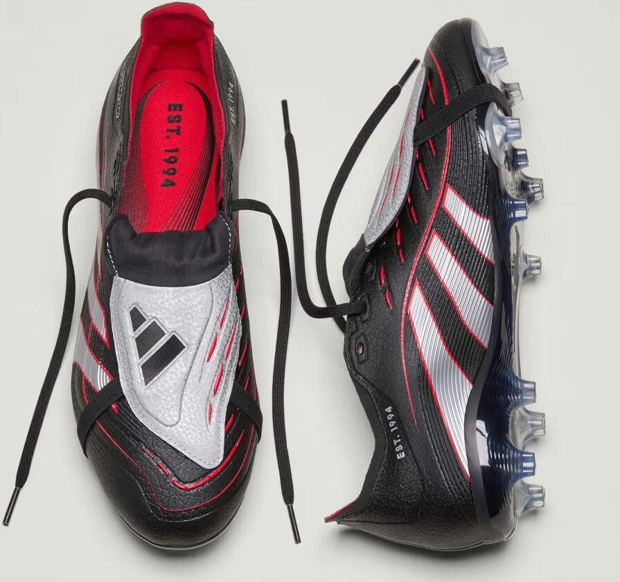 Adidas Perfor ce Predator Obsidian Strike Fold-Over Tongue Firm Ground Multi Ground Voetbalschoenen Unisex Zwart - Foto 5