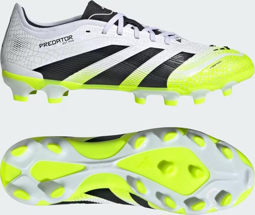 Adidas Predator Pro Gras Kunstgras Voetbalschoenen (MG) Wit Zwart Neongeel