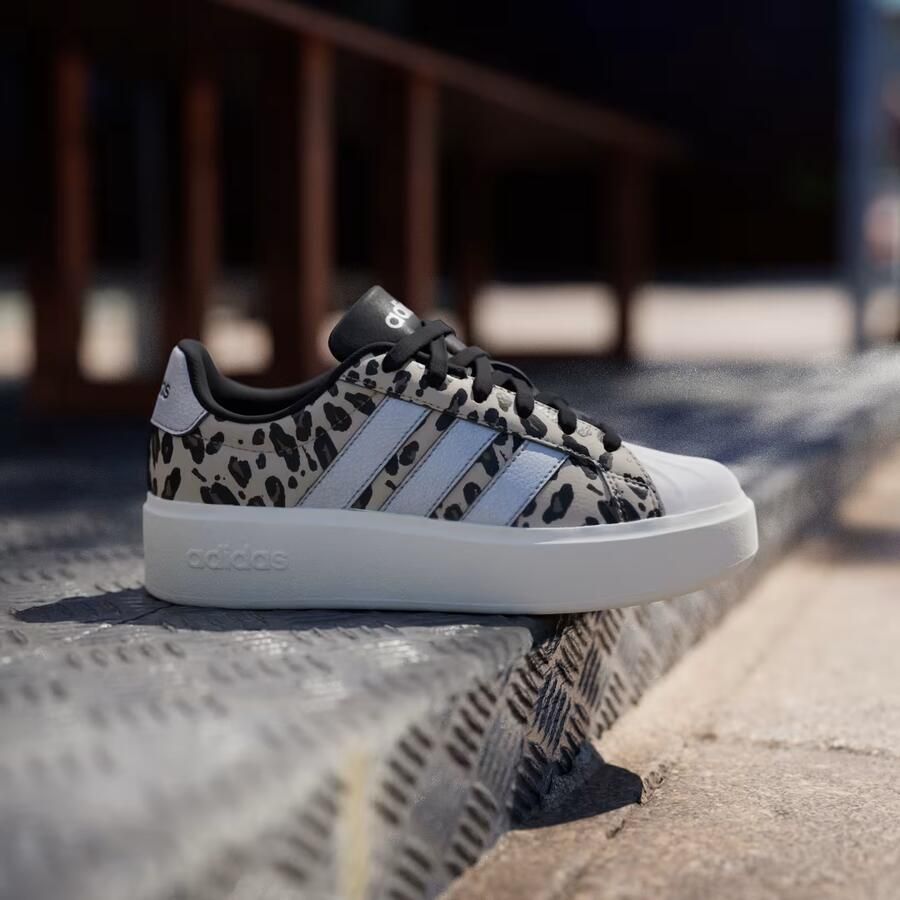 Adidas Sportswear Streettalk Bold imitatieleren sneakers met panterprint beige zwart - Foto 7