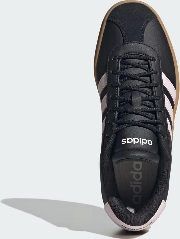Adidas Sportswear VL Court Bold leren suède sneakers met plateauzool zwart lichtroze - Foto 5