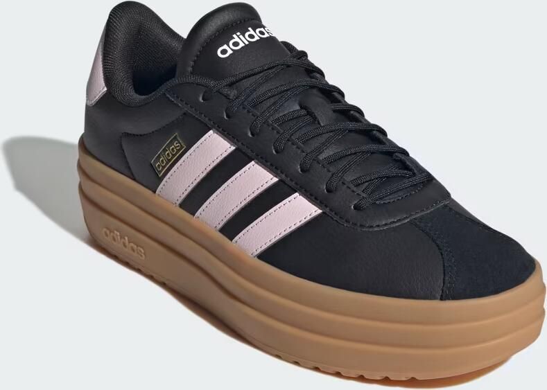 Adidas Sportswear VL Court Bold leren suède sneakers met plateauzool zwart lichtroze - Foto 10