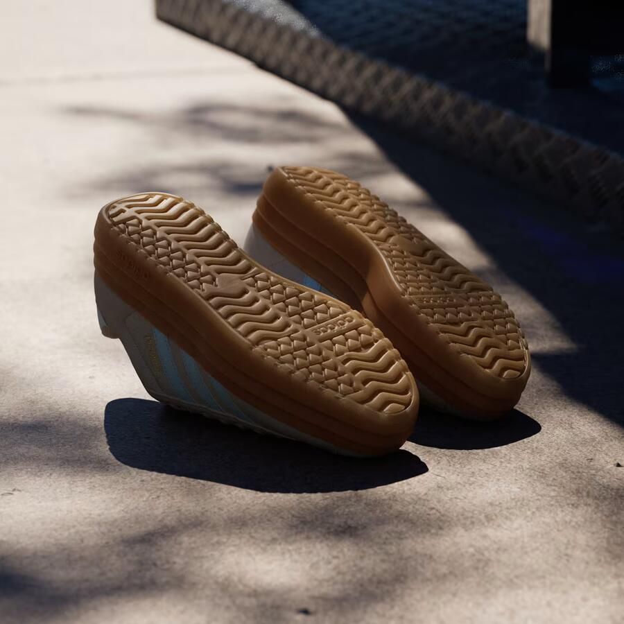 Adidas Sportswear VL Court Bold leren suède sneakers met plateauzool beige lichtblauw - Foto 11