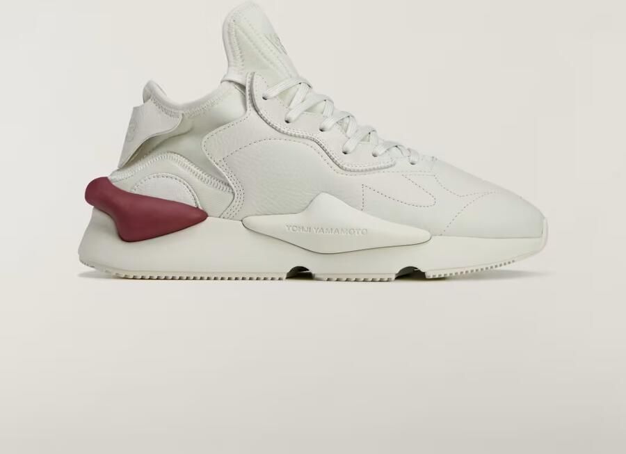 Y-3 Grijze Leren Sneakers met Gevormde Zool - Foto 5