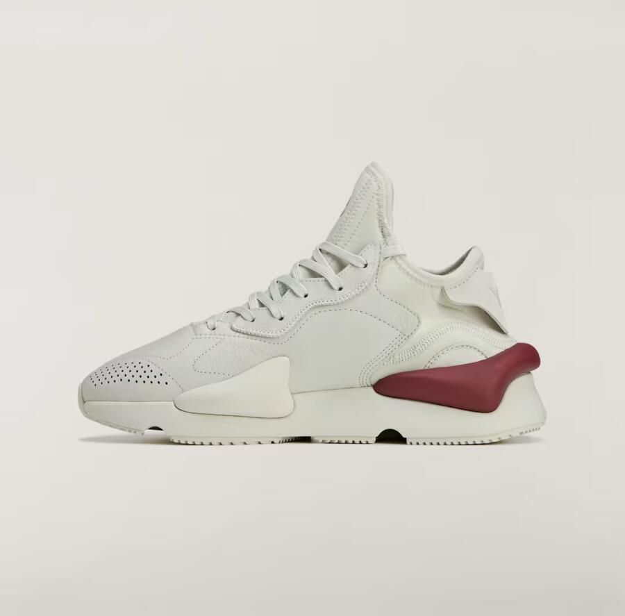 Y-3 Grijze Leren Sneakers met Gevormde Zool - Foto 6