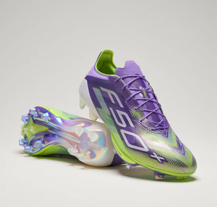 Adidas F50+ Gras Voetbalschoenen (FG) Paars Wit Neongeel - Foto 2