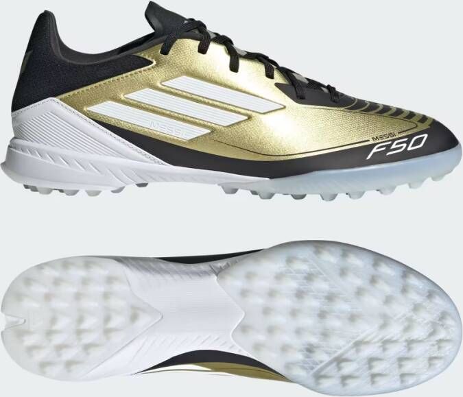 Adidas Performance Messi F50 League Turf Voetbalschoenen Unisex Goud - Foto 3