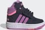 Adidas hoops mid lifestyle basketball strap sneakers zwart roze baby kinderen - Thumbnail 3