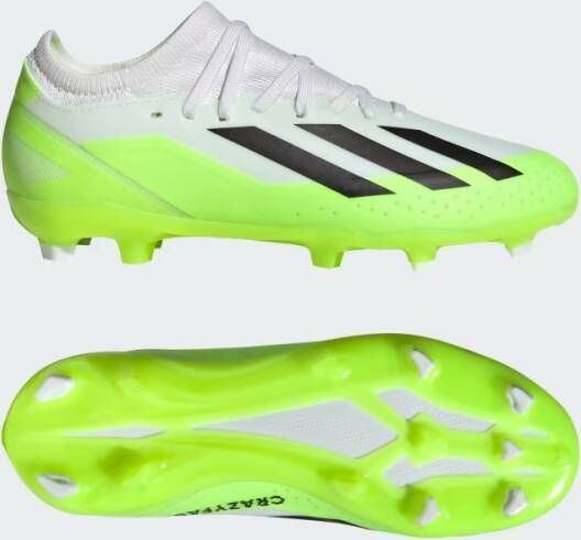 Adidas Perfor ce X Crazyfast.3 FG Jr. voetbalschoenen wit zwart geel Imitatieleer 36 2 3 - Foto 4