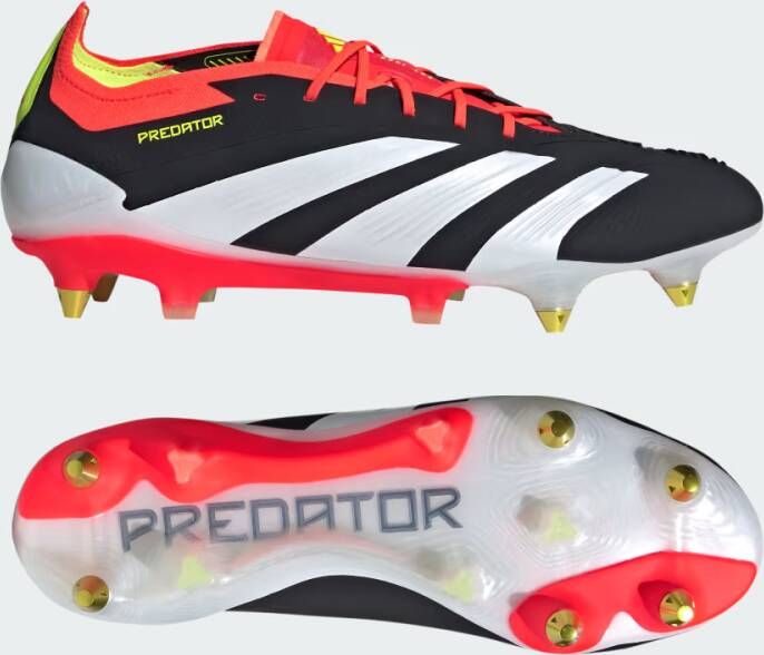 Adidas Predator Elite IJzeren-Nop Voetbalschoenen (SG) Zwart Wit Felrood - Foto 3
