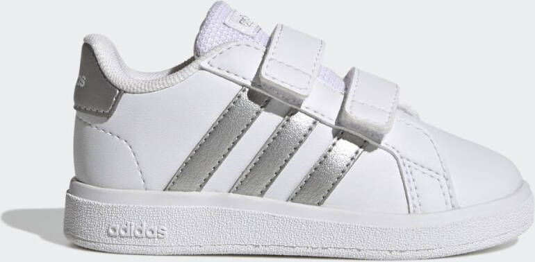 Adidas Sportswear Grand Court 2.0 sneakers wit matzilver Imitatieleer 25 - Foto 10