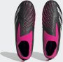 Adidas Predator Accuracy+ Veterloze Gras Voetbalschoenen (FG) Zwart Wit Roze - Thumbnail 5