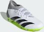 Adidas Predator Accuracy.3 Gras Voetbalschoenen (FG) Kids Wit Grijs Felgeel Zwart - Thumbnail 6
