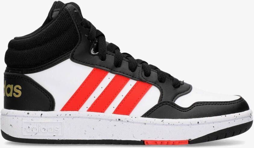 Adidas Sportswear Hoops Mid 3.0 sneakers wit rood zwart Jongens Imitatieleer 38 2 3