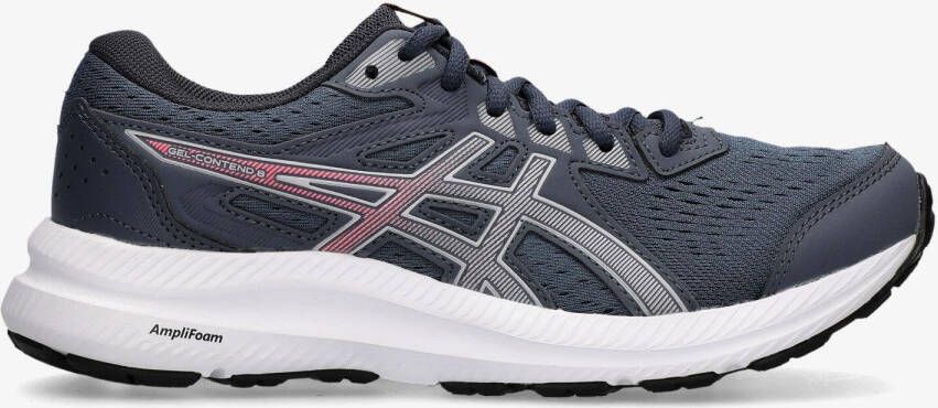 Asics gel contend 8 hardloopschoenen grijs roze dames