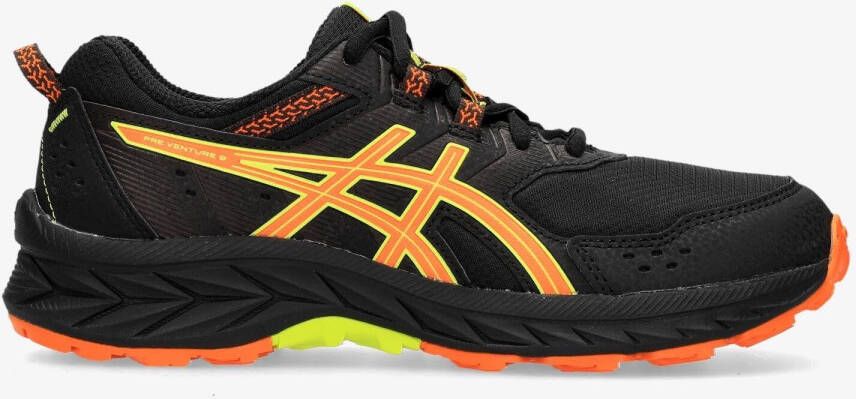 Asics pre venture 9 gs hardloopschoenen zwart oranje kinderen