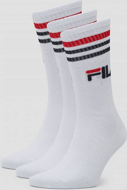 Fila unique crew sokken 3 pack wit heren