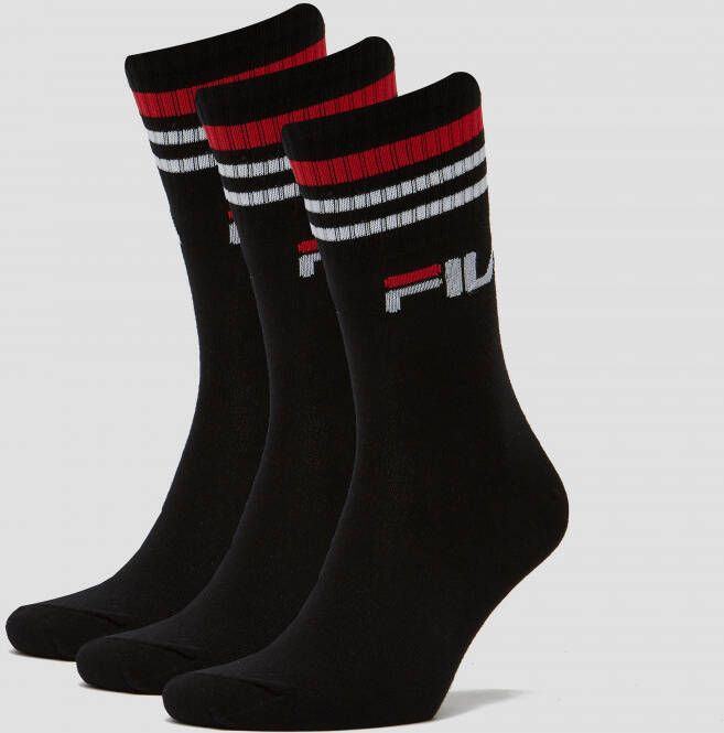Fila unique crew sokken 3 pack zwart heren