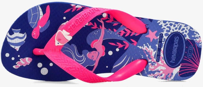 Havaianas fantasy slippers blauw roze kinderen