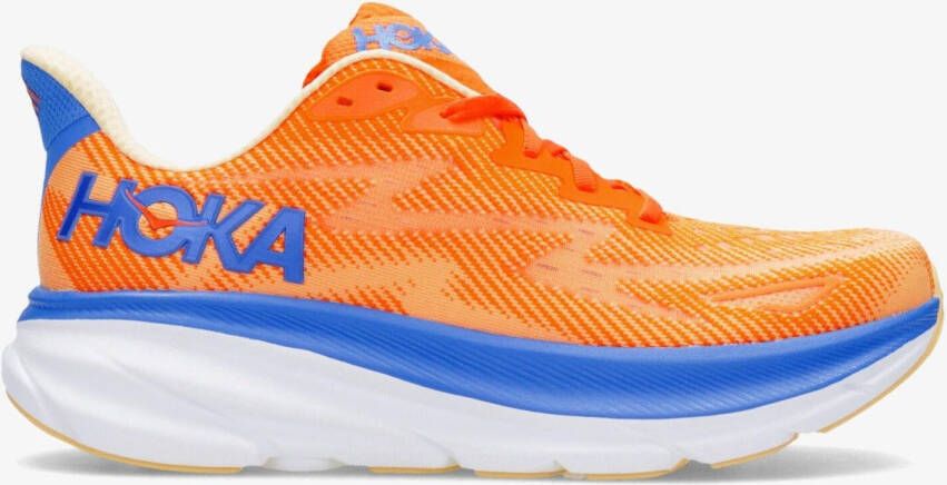 Hoka clifton 9 hardloopschoenen oranje blauw - Foto 3