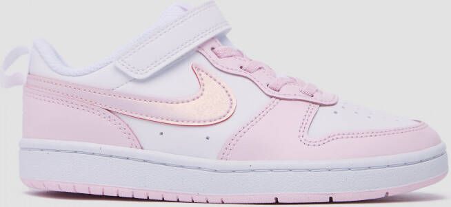 Nike court borough low 2 sneakers wit roze kinderen