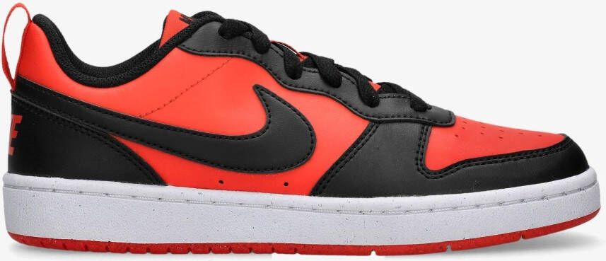 Nike court borough low recraft sneakers rood zwart kinderen