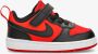 Nike court borough low recraft sneakers rood zwart kinderen - Thumbnail 1