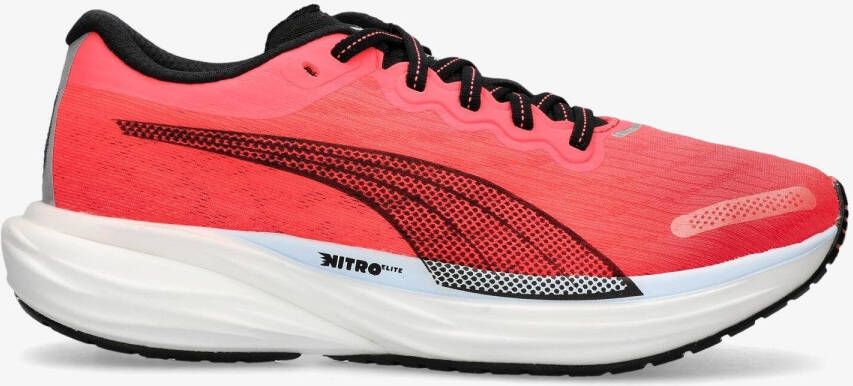 Puma deviate nitro 2 hardloopschoenen rood zwart dames