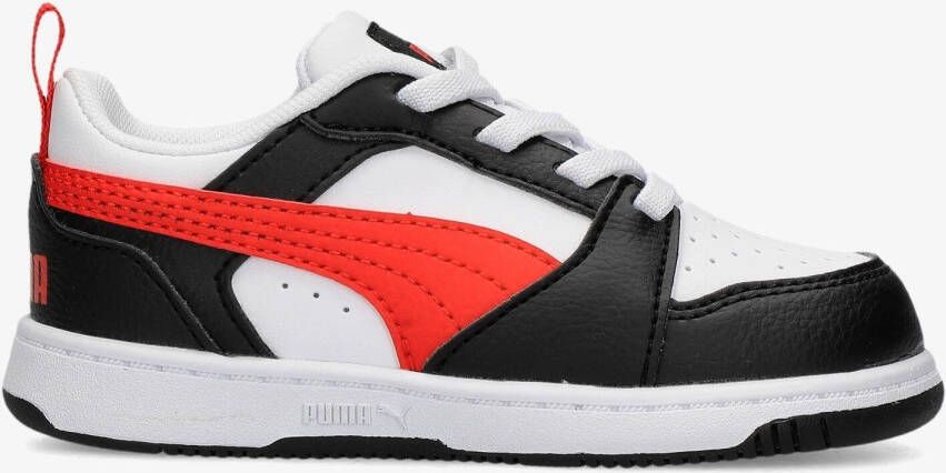 Puma rebound v6 low sneakers wit zwart kinderen