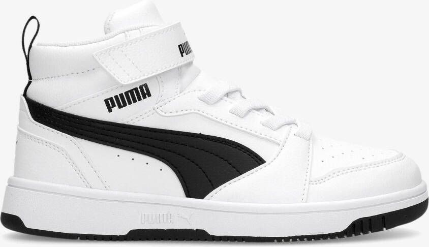 Puma Rebound V6 Mid sneakers wit zwart Jongens Meisjes Imitatieleer Meerkleurig 29 - Foto 4