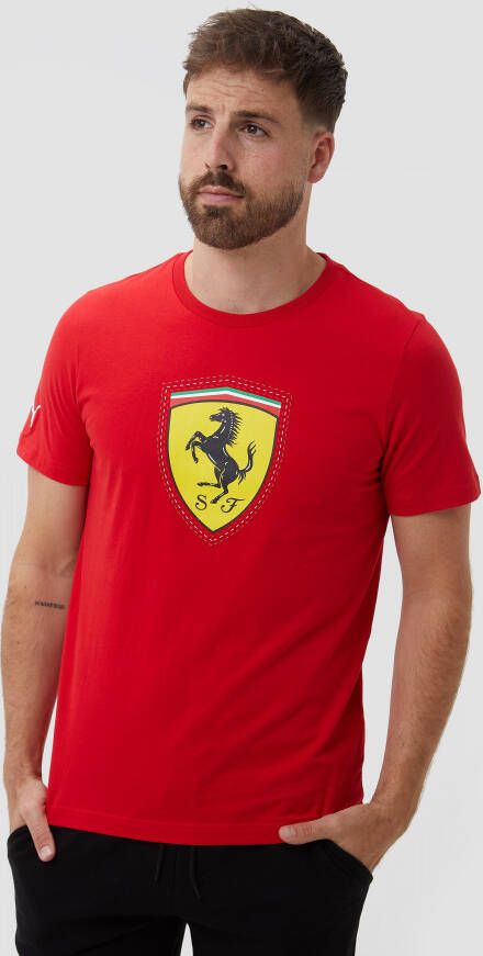 Puma scuderia ferrari race colored big shield shirt rood heren