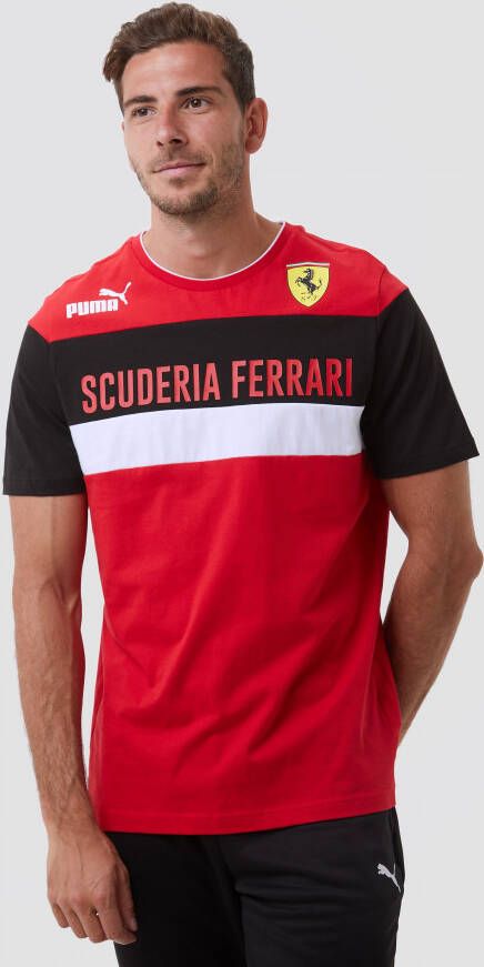 Puma scuderia ferrari race sds shirt rood zwart heren