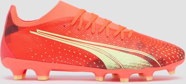 PUMA Ultra Match Gras Kunstgras Voetbalschoenen (MG) Oranje Lichtgroen - Foto 8