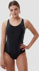 Speedo allov panel laneback badpak zwart groen dames