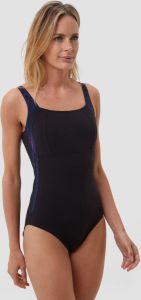 Speedo lunalustre print shaping badpak zwart paars dames