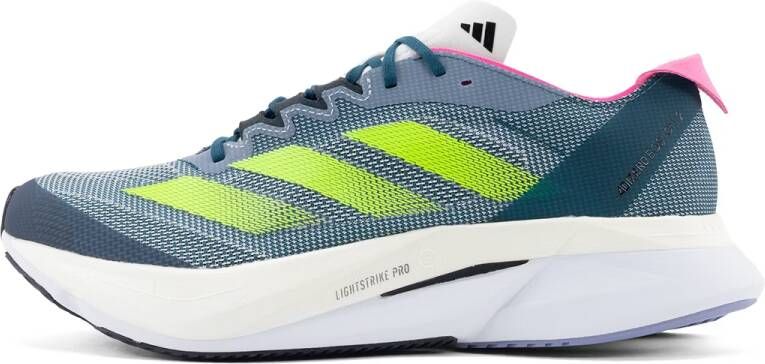 Adidas adizero boston 12 hardloopschoenen blauw roze dames