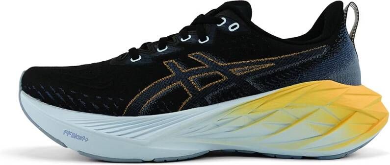 ASICS Novablast 4 Heren Sportschoen Sneaker Zwart Geel Wit - Foto 3
