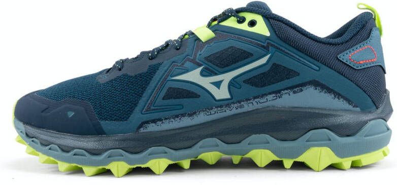 Mizuno Wave Mujin 8 Trailrunningschoenen Heren Tapestry Misty Blue Neo Lime - Foto 6