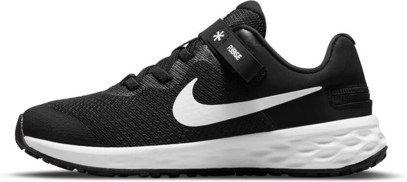 Nike Revolution 6 Flyease PS Hardloopschoenen Black White Dk Smoke Grey Kinderen - Foto 3