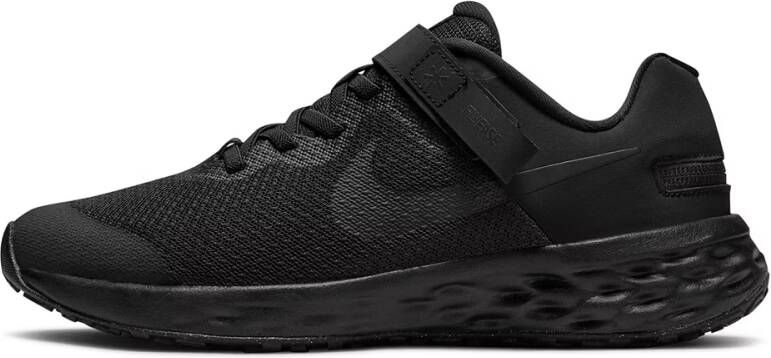 Nike Revolution 6 FlyEase Eenvoudig aan en uit te trekken hardloopschoenen voor kids (straat) Zwart