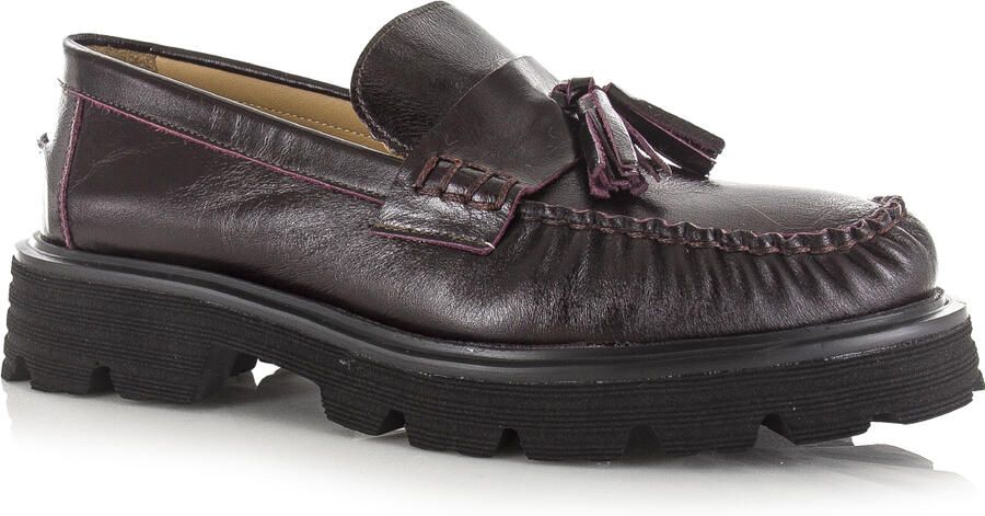 Babouche Bizou loafers bordo Leer Dames - Foto 2