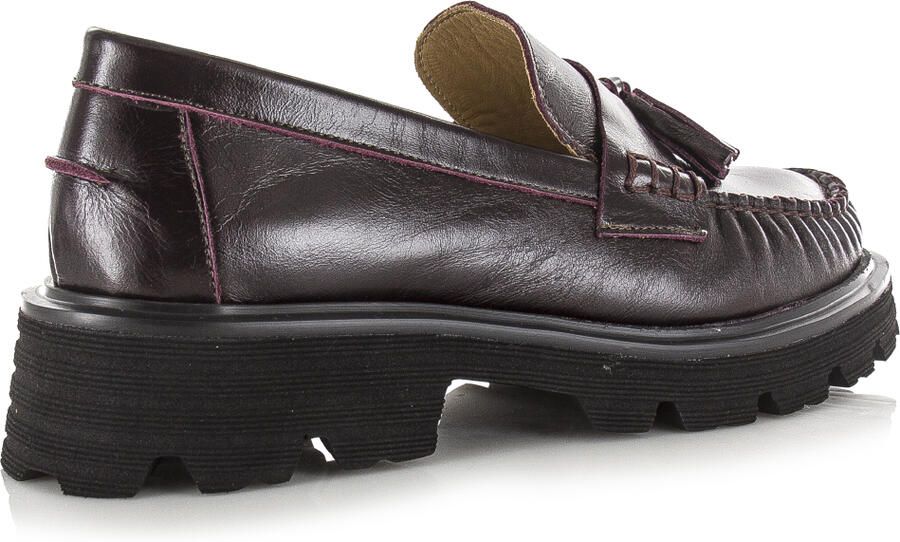 Babouche Bizou loafers bordo Leer Dames - Foto 4