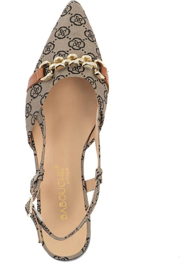 Babouche LIMA beige cognac Textiel Dames - Foto 2