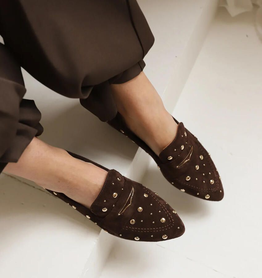 Babouche LOIS loafers dark brown Suede Dames - Foto 3