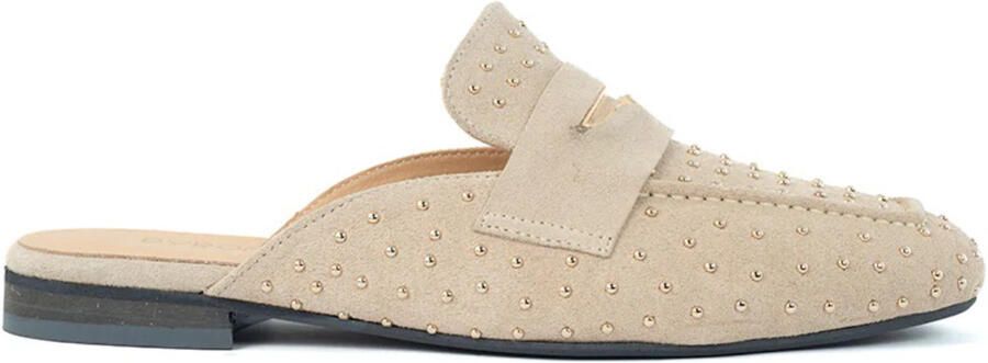 Babouche SUZIE beige muiltjes met studs Suede Dames