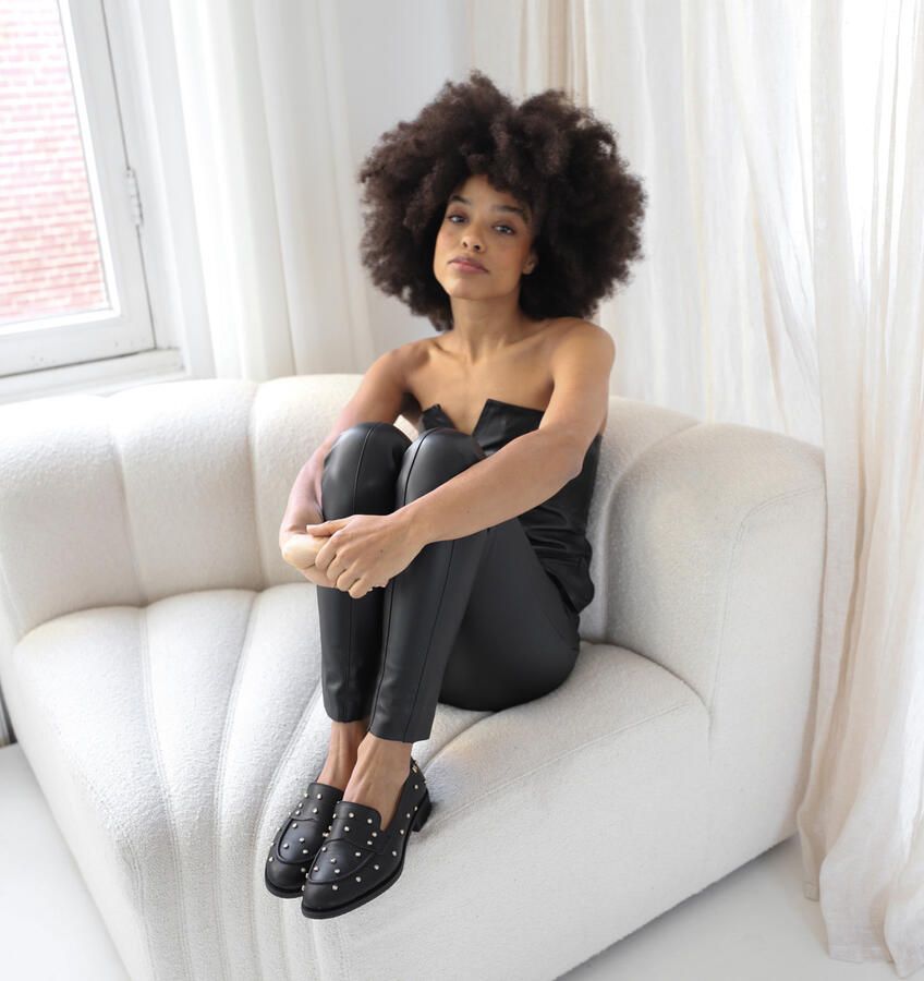 Babouche W-Kassy-1 black Leer Dames - Foto 3